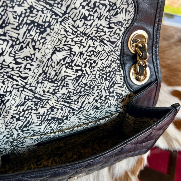 Rebecca Minkoff Black Quilted Chain Shoulder Bag - Picture 9 of 16